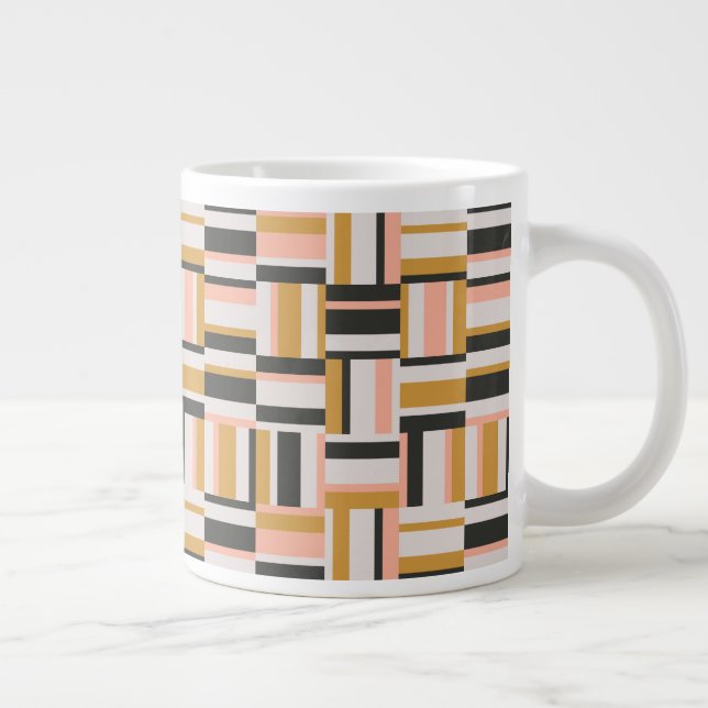 Geometric Shape Pattern Giant Coffee Mug (Right)