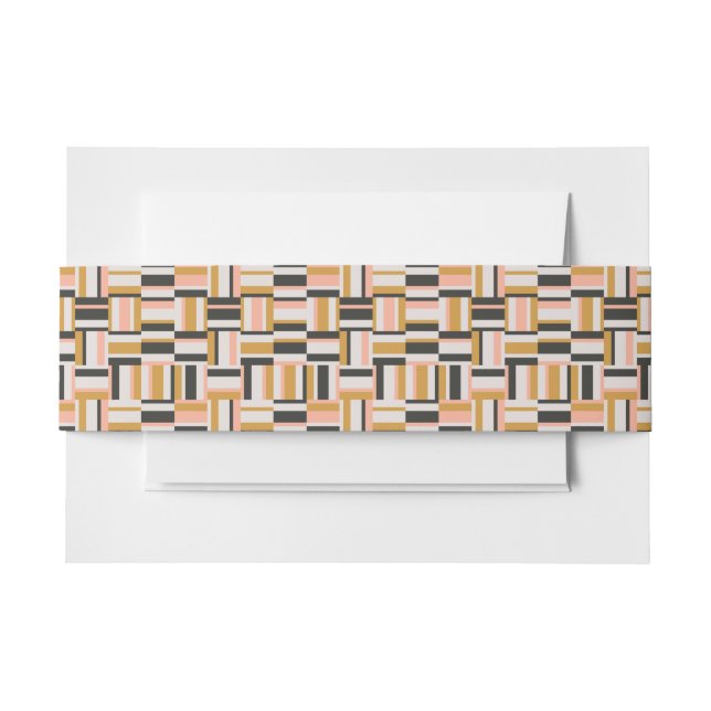 Geometric Shape Pattern Invitation Belly Band (Front Example)