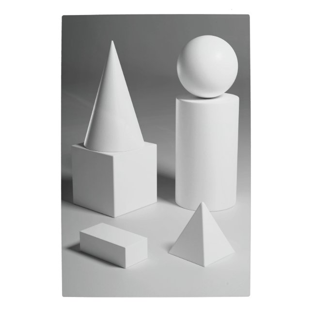 Geometric Shape Shading Metal Print (Front)