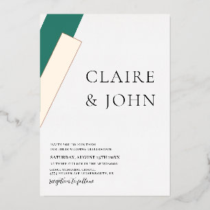 Geometric Shape Wedding Foil Invitation