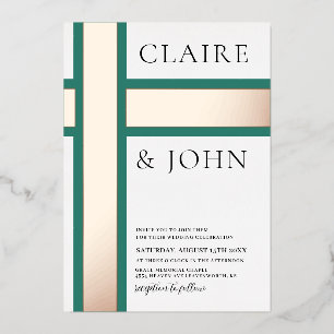 Geometric Shape Wedding Foil Invitation