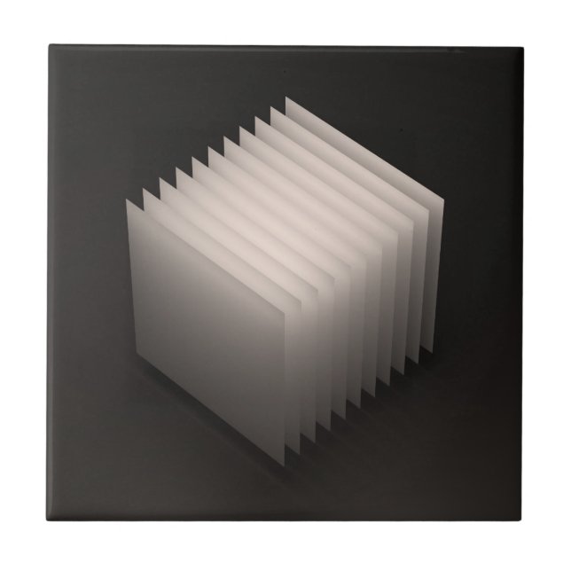 Geometric Shapes 3D: Cube Ceramic Tile (Front)
