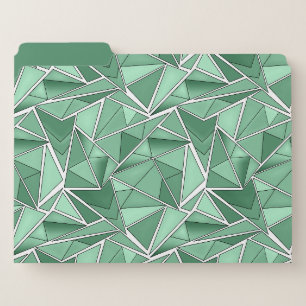 Geometric shapes abstract green pattern file folder