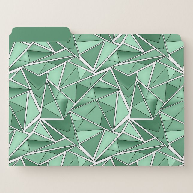 Geometric shapes abstract green pattern  file folder (Front Left)