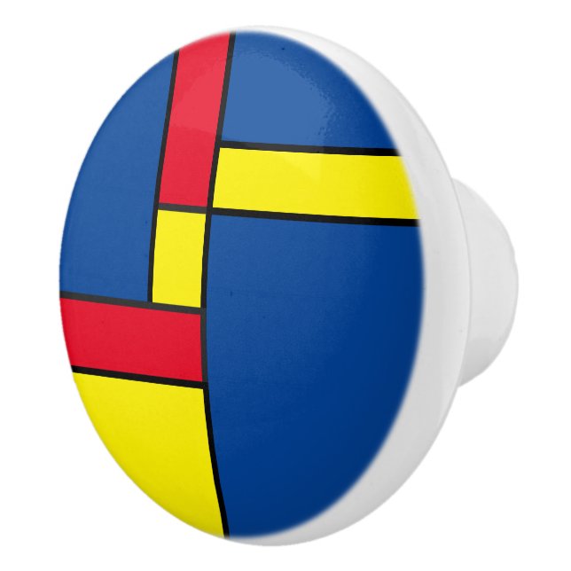 Geometric Shapes Abstract Modern Art Pattern Ceramic Knob (Right)