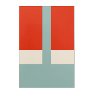 Geometric Shapes Abstract Red Gray Acrylic Print