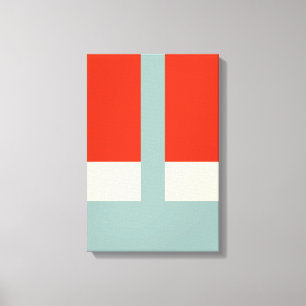 Geometric Shapes Abstract Red Gray Canvas Print