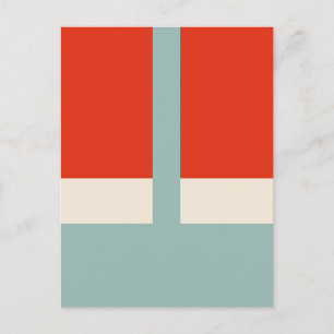 Geometric Shapes Abstract Red Gray Postcard