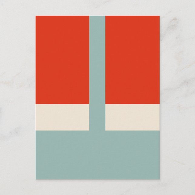 Geometric Shapes Abstract Red Gray Postcard (Front)