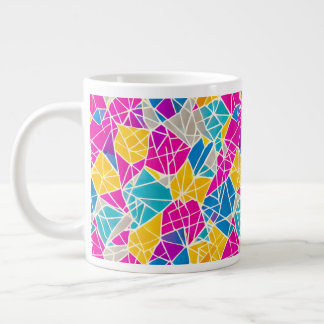 Geometric Shapes and Lines in Vibrant Color Giant Coffee Mug