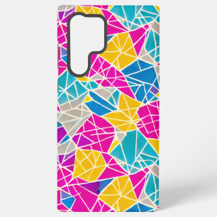 Geometric Shapes and Lines in Vibrant Color Samsung Galaxy S22 Ultra Case