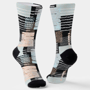 Geometric shapes and stripes socks