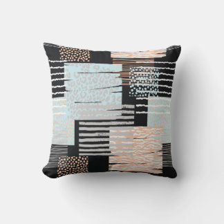 Geometric shapes and stripes throw pillow