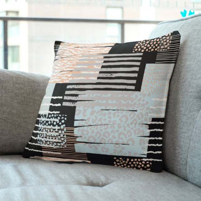 Geometric shapes and stripes throw pillow (Creator Uploaded)