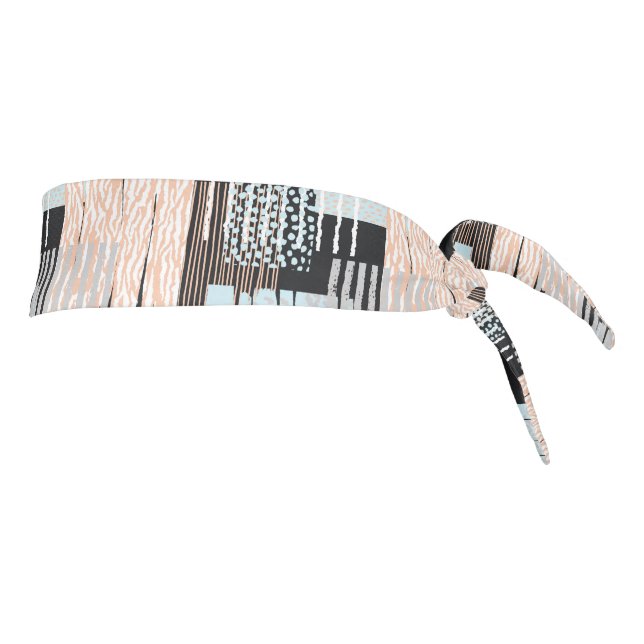 Geometric shapes and stripes tie headband (Rotate 90)