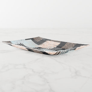 Geometric shapes and stripes trinket tray