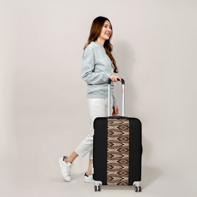 Geometric Shapes Boho Ethnic Brown Rhombuses Luggage (Scale)