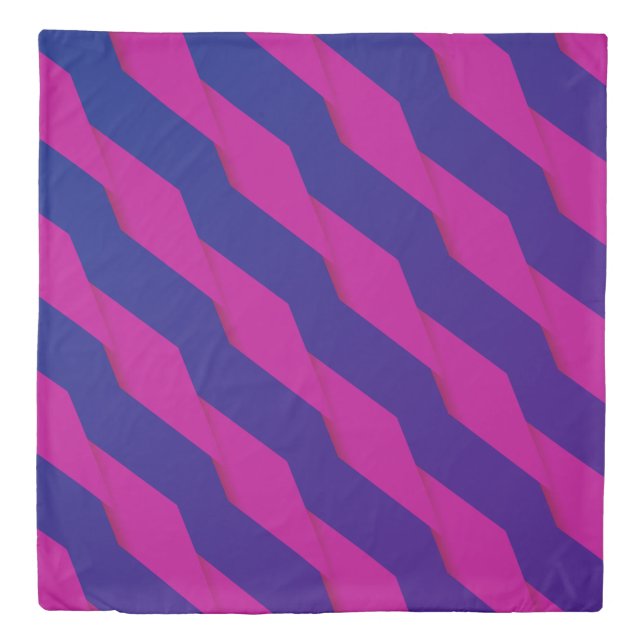 Geometric Shapes/Bright Magenta & Purple Gradation Duvet Cover (Front)