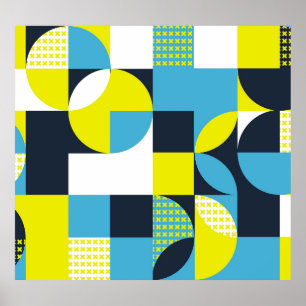Geometric shapes, colorful abstract background. poster