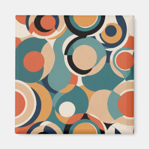 Geometric Shapes Colorful Circles Modern Art Magnet