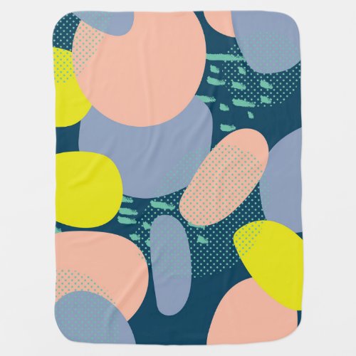 Geometric Shapes Colorful Memphis Style Baby Blanket