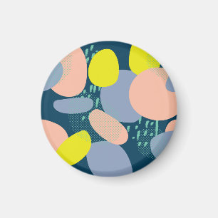 Geometric Shapes: Colorful Memphis Style Magnet