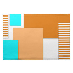 Geometric shapes cut out of paper cloth placemat