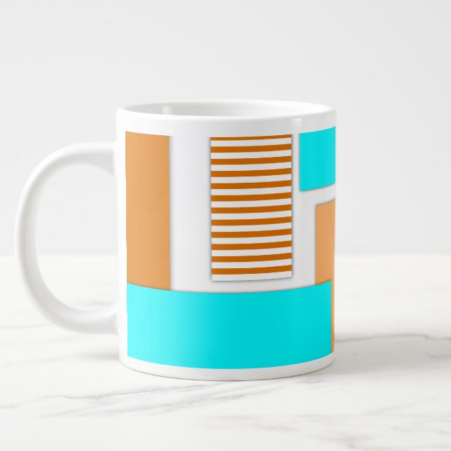Geometric shapes cut out of paper giant coffee mug (Left)
