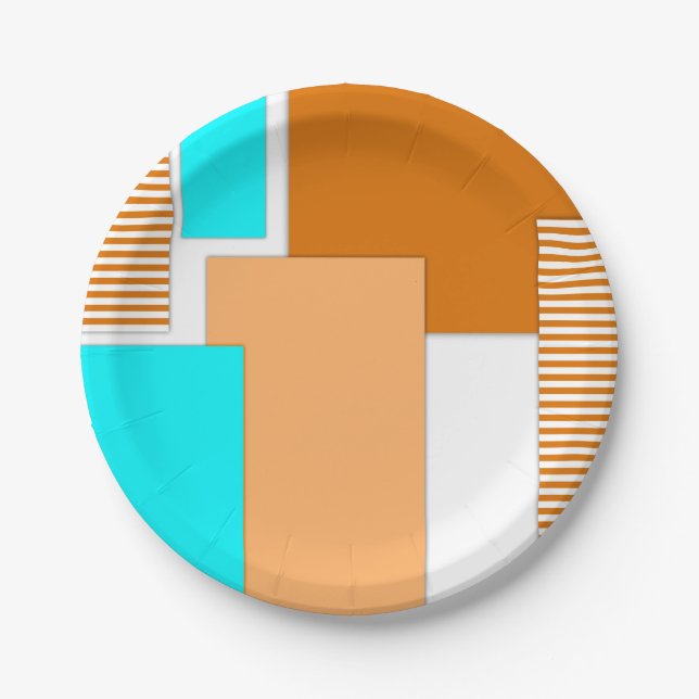 Geometric shapes cut out of paper plates (Front)