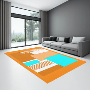 Geometric shapes cut out of paper rug
