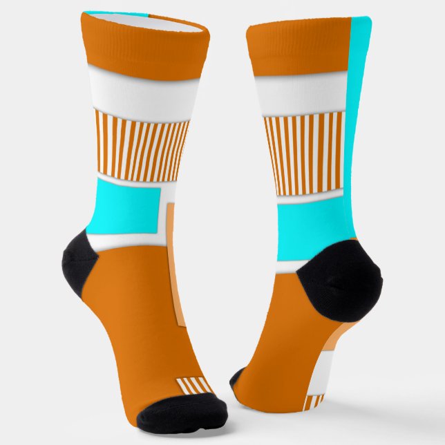 Geometric shapes cut out of paper socks (Angled)