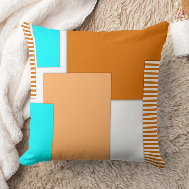 Geometric shapes cut out of paper throw pillow (Blanket)