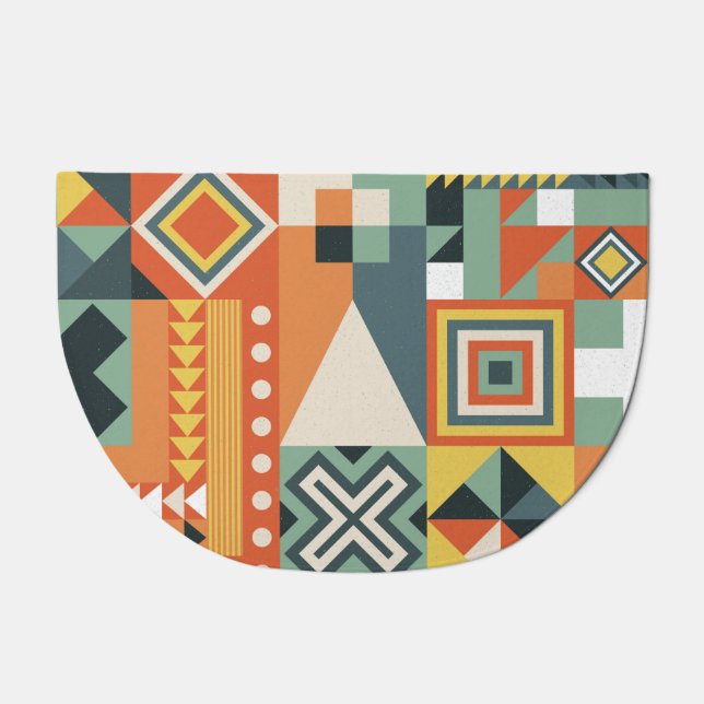 Geometric shapes, flat simple background. doormat (Front)