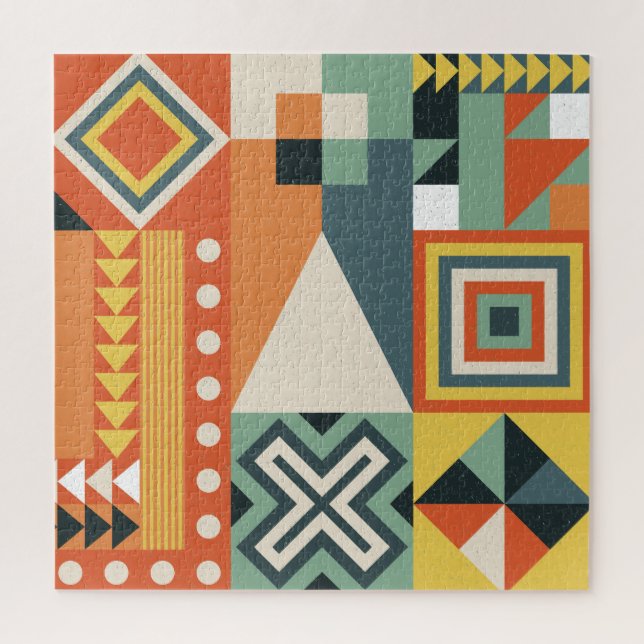 Geometric shapes, flat simple background. jigsaw puzzle (Vertical)