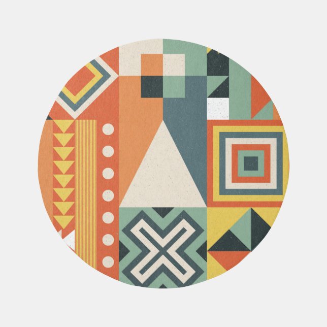 Geometric shapes, flat simple background. rug (Front)