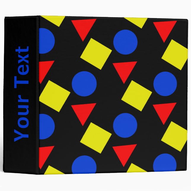Geometric Shapes in Primary Colors Binder (Front/Spine)