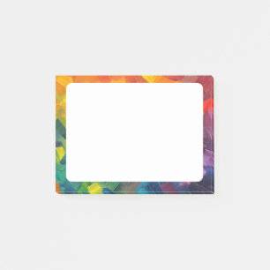 Geometric shapes in rainbow colors post-it notes