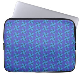  Geometric Shapes in Turquoise and Blue Laptop Sle Laptop Sleeve