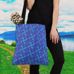  Geometric Shapes in Turquoise and Blue Tote Bag