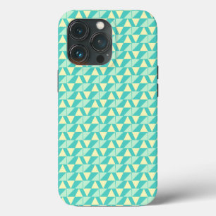 Geometric Shapes in Turquoise and Yellow iPhone 13 Pro Case
