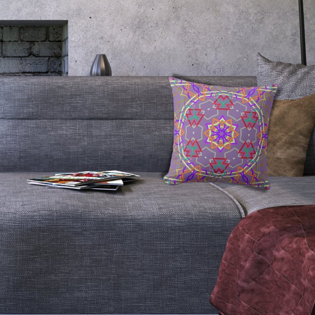 Geometric shapes Kaleidoscope Throw Pillow (Creator Uploaded)