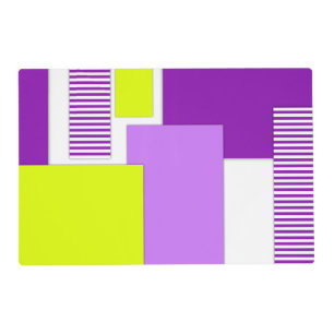 Geometric shapes made of multicolored paper placemat