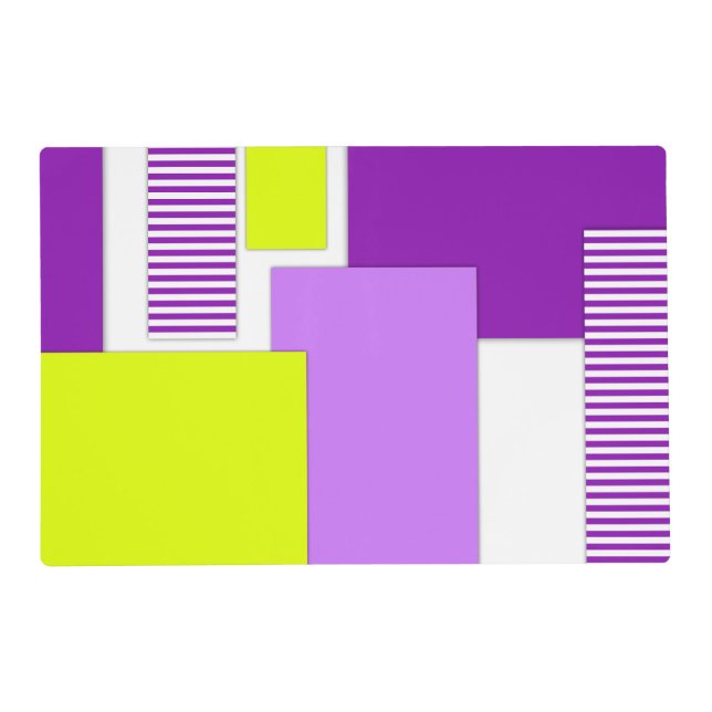 Geometric shapes made of multicolored paper placemat (Front)