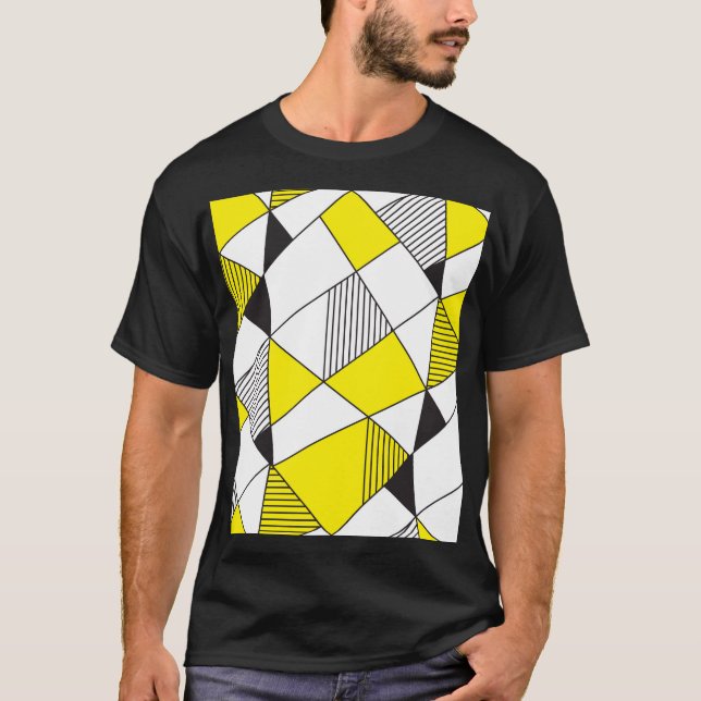 Geometric Shapes: Minimalist Seamless Pattern. T-Shirt (Front)