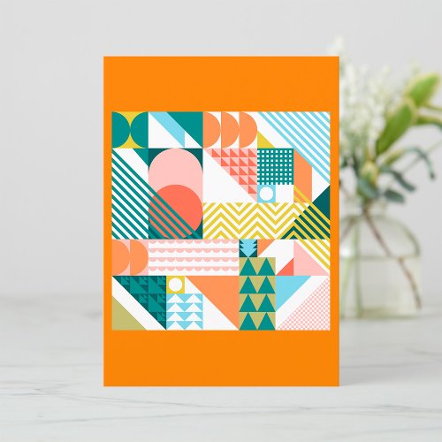 Geometric Shapes Mixed Up Invitation