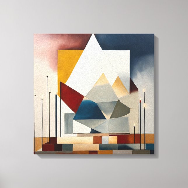 Geometric Shapes Modern Colorful Wrapped Art Canva Canvas Print (Front)