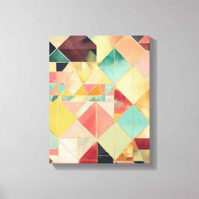 Geometric Shapes Modern Colorful Wrapped Art Canva Canvas Print (Front)