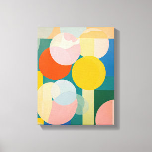 Geometric Shapes Modern Colorful Wrapped Art Canva Canvas Print