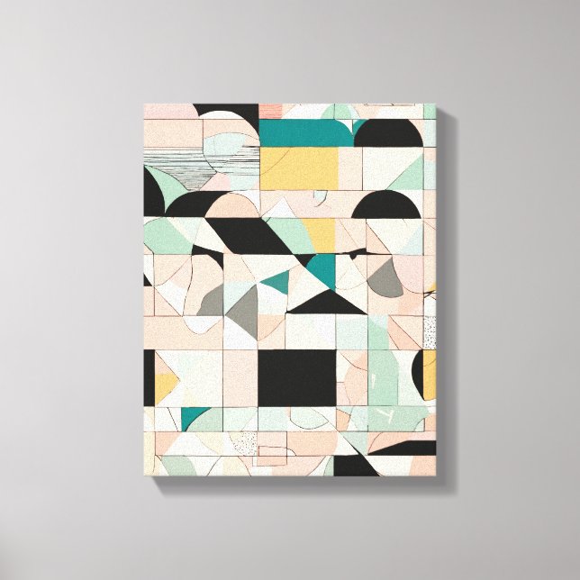 Geometric Shapes Modern Colorful Wrapped Art Canva Canvas Print (Front)