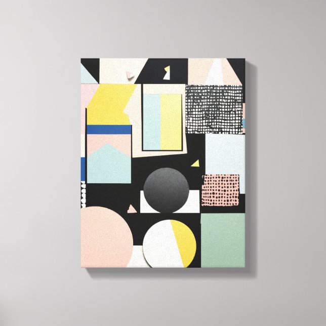 Geometric Shapes Modern Colorful Wrapped Art Canva Canvas Print (Front)